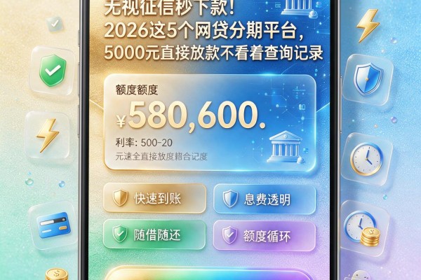 无视征信秒下款！2026这5个网贷分期平台，5000元直接放款不看查询记录