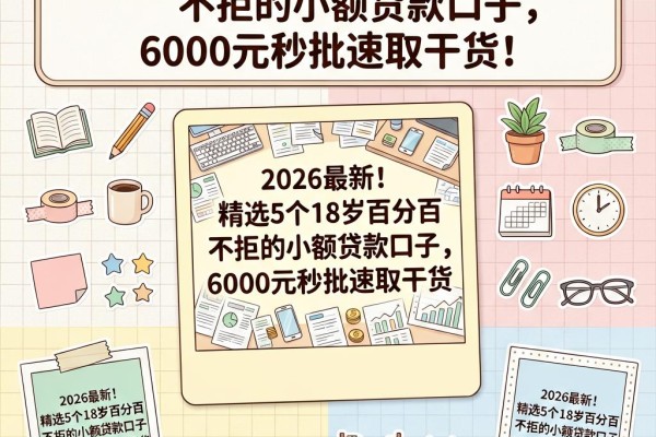 2026最新！精选5个18岁百分百不拒的小额贷款口子，6000元秒批速取干货