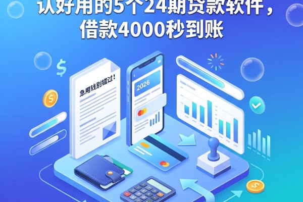 急用钱别错过!2026公认好用的5个24期贷款软件,借款4000秒到账