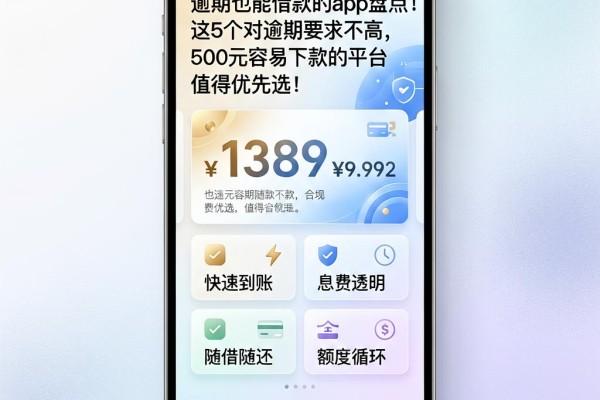 逾期也能借款的app盘点!这5个对逾期要求不高、500元容易下款的平台值得优先选