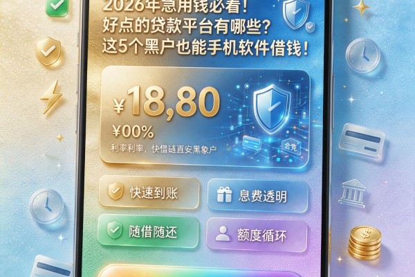2026年急用钱必看！好点的贷款平台有哪些？这5个黑户也能手机软件借钱！