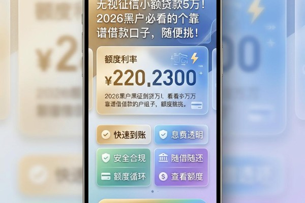 无视征信小额贷款5万!2026黑户必看的个靠谱借款口子,随便挑!