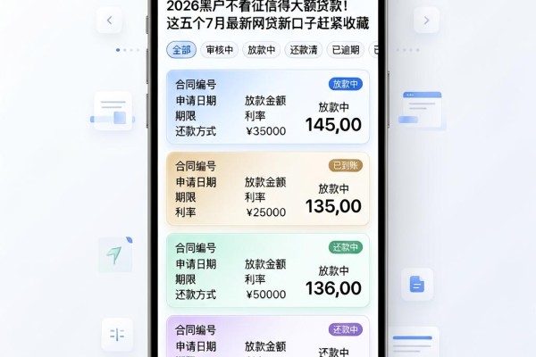 2026黑户不看征信得大额贷款!这五个7月最新网贷新口子赶紧收藏