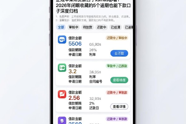 正规苹果id贷款口子xsmas必看！2026年闭眼收藏的5个逾期也能下款口子深度归档
