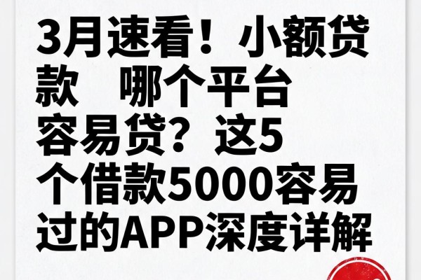 3月速看!小额贷款哪个平台容易贷?这5个借款5000容易过的APP深度详解