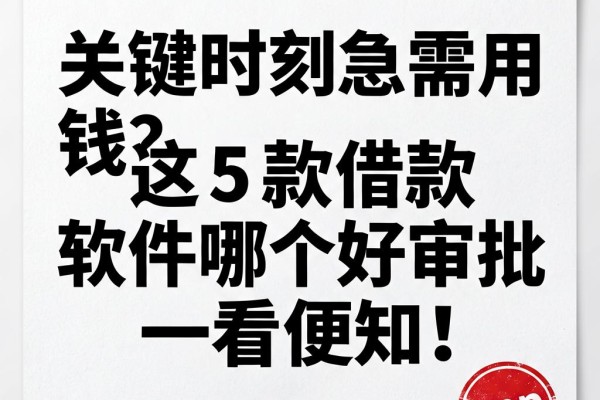 关键时刻急需用钱？这5款借款软件哪个好审批一看便知！