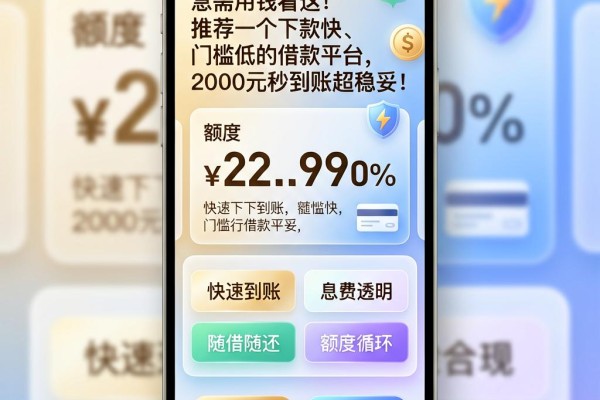 急需用钱看这!推荐一个下款快、门槛低的借款平台,2000元秒到账超稳妥