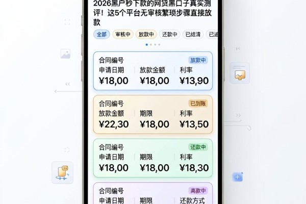 2026黑户秒下款的网贷黑口子真实测评!这5个平台无审核繁琐步骤直接放款