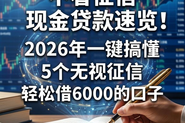 不看征信的现金贷款速览!2026年一键搞懂5个无视征信、轻松借6000的口子