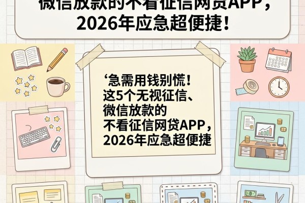 急需用钱别慌!这5个无视征信、微信放款的不看征信网贷APP,2026年应急超便捷