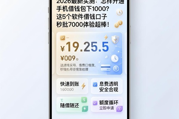 2026最新实测：怎样开通手机借钱包下1000？这5个软件借钱口子秒批7000体验超棒