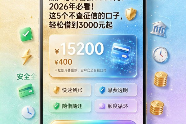 黑户怎样借款5000元?2026年必看!这5个不查征信的口子,轻松借到3000元起