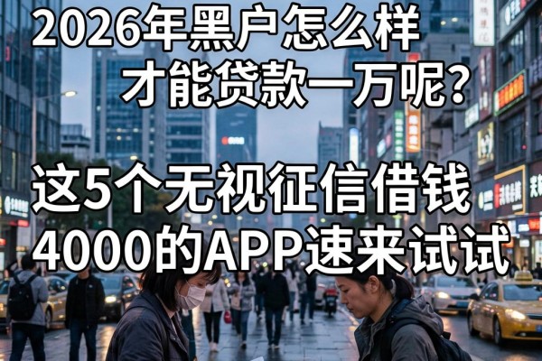 黑户必看！2026年黑户怎么样才能贷款一万呢？这5个无视征信借钱4000的APP速来试试