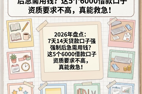 2026年盘点:7天14天贷款口子强制后急需用钱?这5个6000借款口子资质要求不高,真能救急!