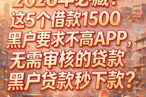 2026年必藏！这5个借款1500黑户要求不高APP，无需审核的贷款黑户贷款秒下款