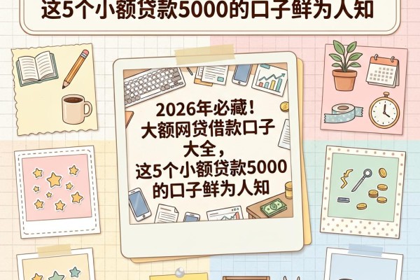 2026年必藏!大额网贷借款口子大全,这5个小额贷款5000的口子鲜为人知