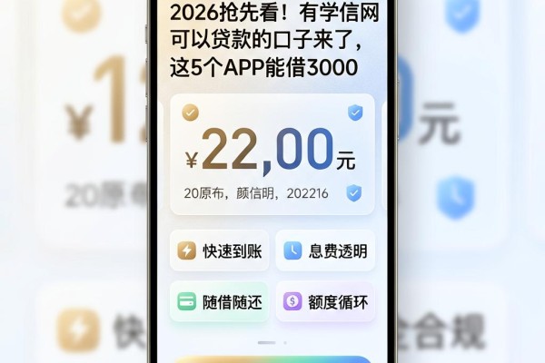 2026抢先看!有学信网可以贷款的口子来了,这5个APP能借3000