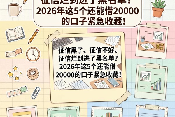 征信黑了、征信不好、征信烂到进了黑名单?2026年这5个还能借20000的口子紧急收藏!
