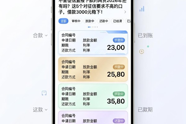 不查征信直接下款的网贷2026年还有吗?这5个对征信要求不高的口子,借款3000元稳下!