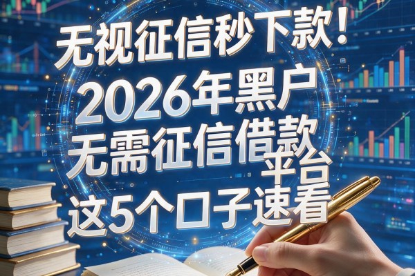 无视征信秒下款!2026年黑户无需征信借款的平台这5个口子速看
