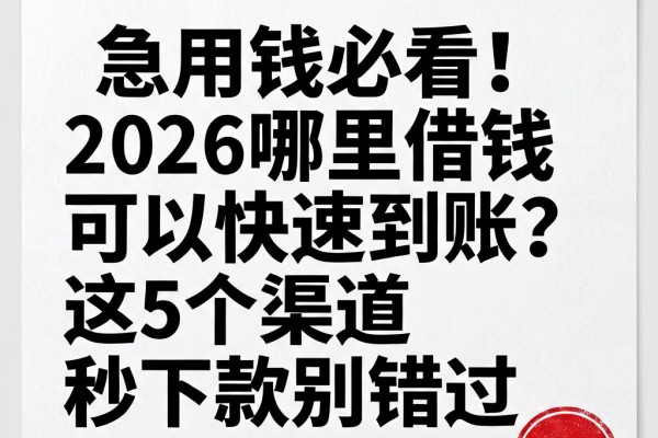 急用钱必看!2026哪里借钱可以快速到账?这5个渠道秒下款别错过