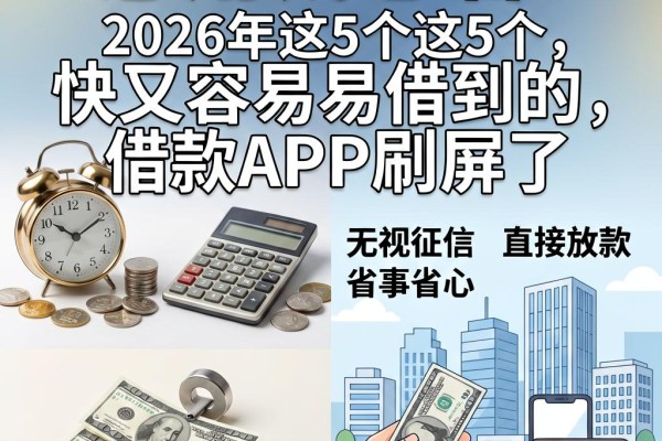 急用钱必看!2026年这5个快又容易借到的借款APP刷屏了,无视征信直接放款省事省心
