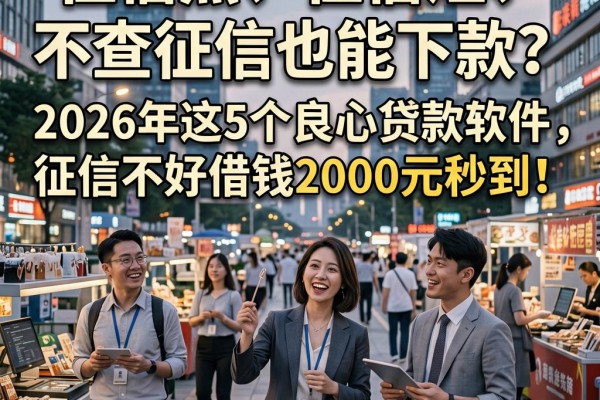 征信黑、征信烂、不查征信也能下款?2026年这5个良心贷款软件,征信不好借钱2000元秒到!