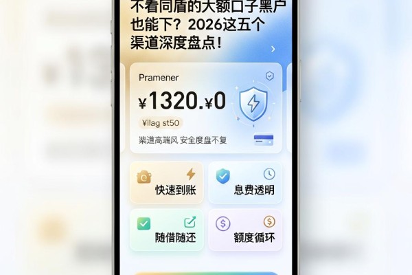 不看同盾的大额口子黑户也能下？2026这五个渠道深度盘点！