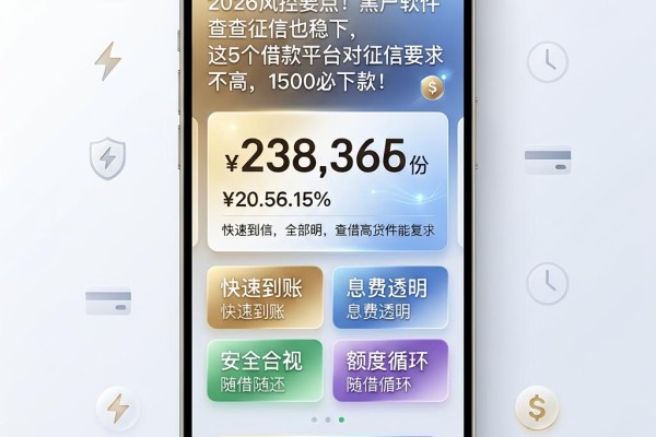 2026风控要点！黑户软件查征信也稳下，这5个借款平台对征信要求不高，1500必下款！