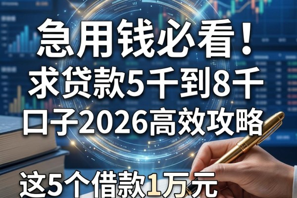 急用钱必看!求贷款5千到8千口子2026高效攻略,这5个借款1万元马上放款的口子解析来了