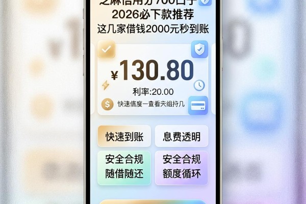芝麻信用分700口子2026必下款推荐,这几家借钱2000元秒到账