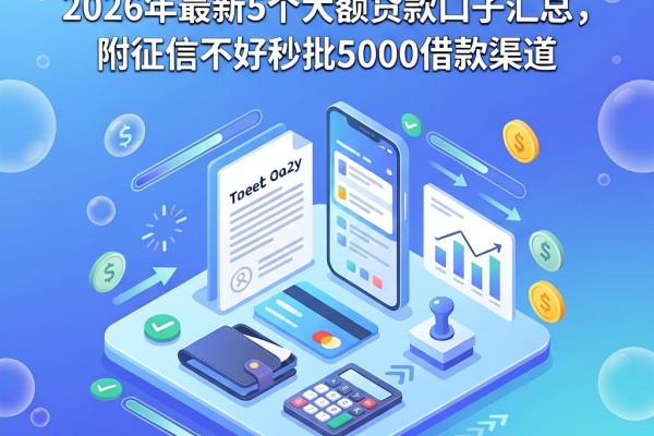 征信黑、征信烂、征信不好也能下！2026年最新5个大额贷款口子汇总，附征信不好秒批5000借款渠道