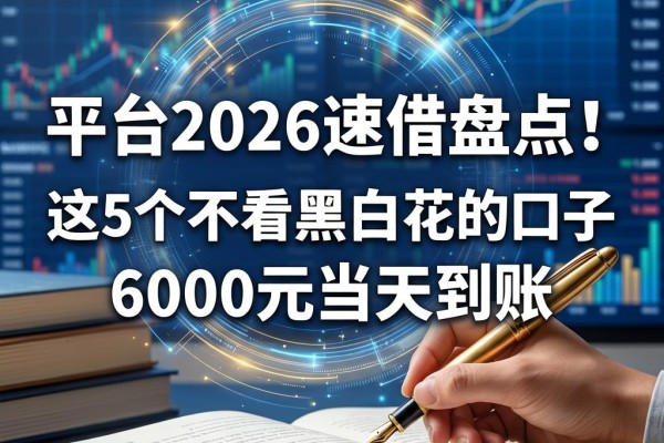 无视黑白花的平台2026速借盘点!这5个不看黑白花的口子,6000元当天到账
