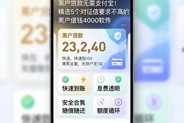 黑户贷款无需支付宝!精选5个对征信要求不高的黑户借钱4000软件