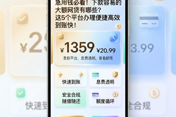 急用钱必看!下款容易的大额网贷有哪些?这5个平台办理便捷高效到账快!