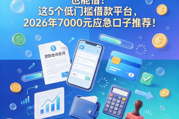 征信黑、征信烂、征信不好也能借！这5个低门槛借款平台，2026年7000元应急口子推荐