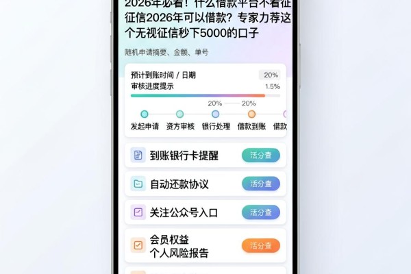 2026年必看!什么借款平台不看征信2026年可以借款?专家力荐这几个无视征信秒下5000的口子