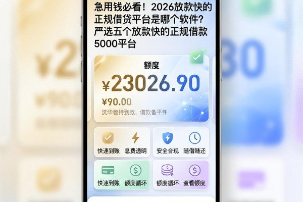 急用钱必看!2026放款快的正规借贷平台是哪个软件?严选五个放款快的正规借款5000平台