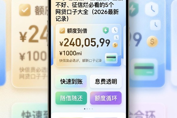 62岁也能借!征信黑、征信不好、征信烂必看的5个网贷口子大全(2026最新记录)