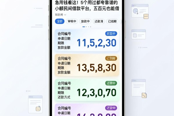 急用钱看这!5个用过都夸靠谱的小额民间借款平台,五百元也能借