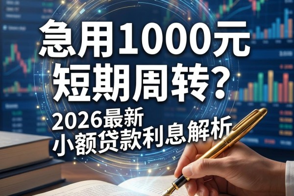 急用1000元短期周转？2026最新小额贷款利息解析，这5个正规信用贷平台速收藏