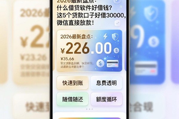 2026最新盘点:什么借贷软件好借钱?这5个贷款口子好借30000,微信直接放款!