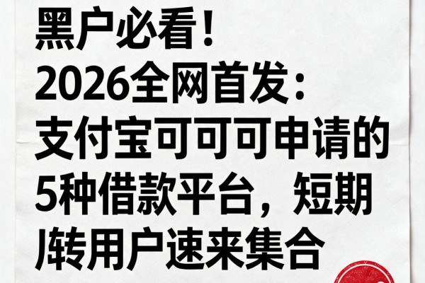 黑户必看!2026全网首发:支付宝可申请的5种借款平台,短期周转用户速来集合