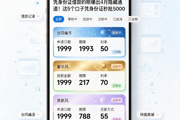 凭身份证借款的呗爆出4月隐藏通道!这5个口子凭身份证秒批5000