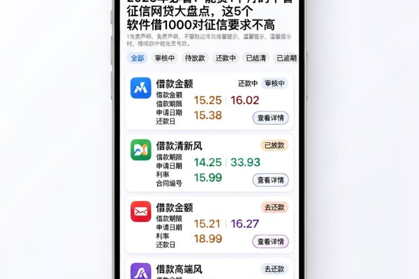 2026年必看!能贷1个月的不看征信网贷大盘点,这5个软件借1000对征信要求不高