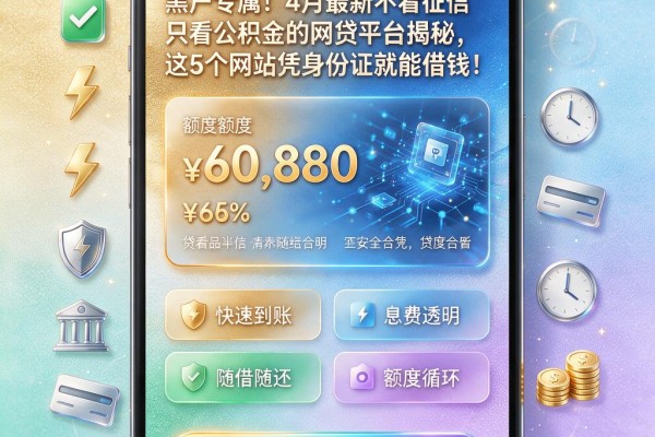 黑户专属!4月最新不看征信只看公积金的网贷平台揭秘,这5个网站凭身份证就能借钱