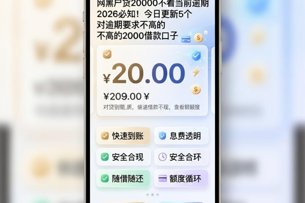 网黑户贷20000不看当前逾期,2026必知!今日更新5个对逾期要求不高的2000借款口子