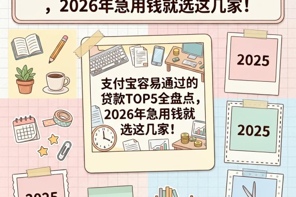 支付宝容易通过的贷款TOP5全盘点,2026年急用钱就选这几家!