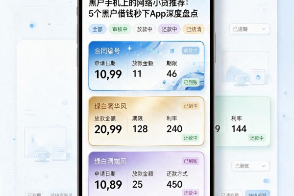 黑户手机上的网络小贷推荐:5个黑户借钱秒下App深度盘点