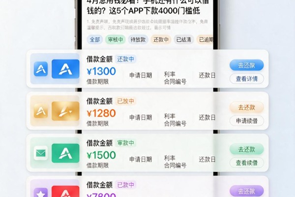 4月急用钱必看!手机还有什么可以借钱的?这5个APP下款4000门槛低